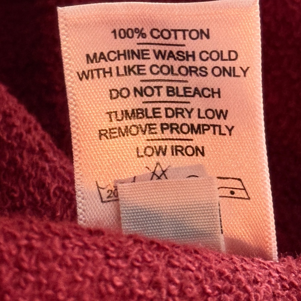 American Giant Womens Burgundy Red Cotton French Terry Open Front Cardigan L USA - Picture 5 of 6